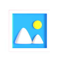 A picture of two mountains and a sun png