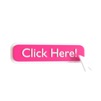 un rosado botón con un blanco flecha señalando a hacer clic aquí png