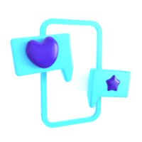 A phone with a blue heart and a purple star png