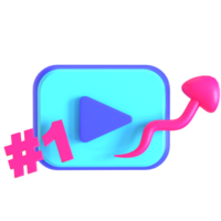 A player with a pink and blue arrow pointing to the number one png