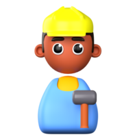 A cartoon character with a hammer and a hard hat png