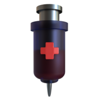 A medical syringe with a red cross on it png