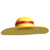 A yellow hat with a red stripe on it png