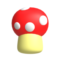 A red mushroom with white polka dots png