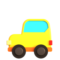 A yellow toy car on a black background png