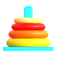 A stack of colorful rings on a black background png