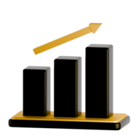 A graph with an arrow going up png