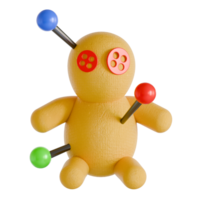 A toy with pins on it's head and a red and green ball png