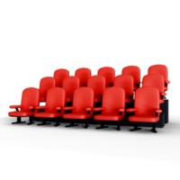A row of red seats in an auditorium png