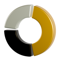 A 3d image of a circle with a yellow and black color png