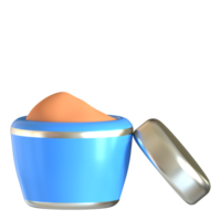 A blue container with an orange object inside png