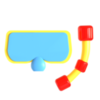 A pair of goggles and a red and yellow plastic tube png