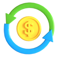 A dollar coin and arrow pointing to it png
