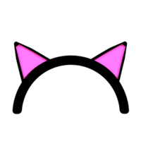 A pink cat ears icon on a black background png