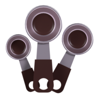 Three spoons with brown handles on a black background png