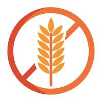 Gluten free icon set. round badge vector