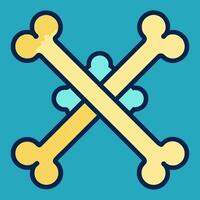 Crossbones Flat Style Icon vector