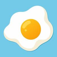 Fried egg. Fried egg flat icon. Fried egg closeup vector
