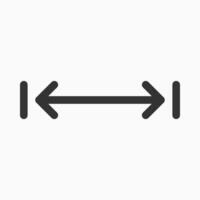 A black and white icon of two arrows pointing in opposite directions vector