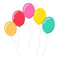 A group of colorful balloons on a white background vector