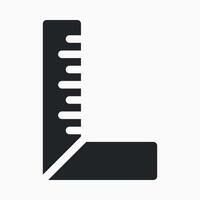 A black and white icon of a ruler vector