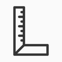 A black and white icon of a ruler vector