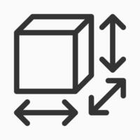 3D Measurement Cube Icon vector