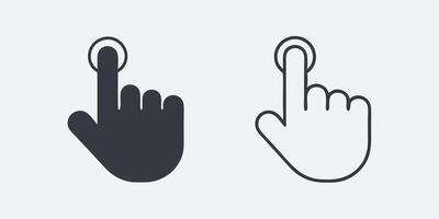 Hand Touching Icon Set vector