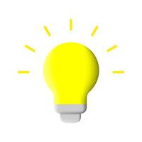 A yellow light bulb on a white background vector