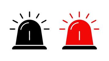 icons of alarm flashers in red and black, representing emergency alerts, warnings, and security systems. Ideal for use in safety, security, and emergency response designs. vector