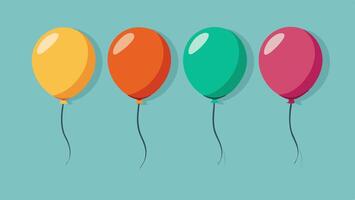 set of balloons in cartoon flat style isolated on white background. set vector