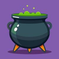 Bubbling Witch Cauldron Icon vector