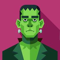 Frankenstein Monster Icon in Flat Style for Halloween vector