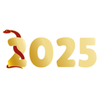 Chinese Gold Gradient New Year 2025. Zodiac Asia Snake png