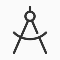 Compass Icon for Geometric Drawing vector