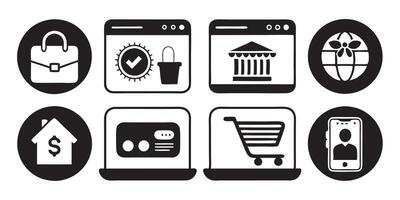 Online Shopping Icon Set vector