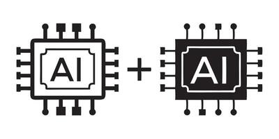 Artificial Intelligence Chip Icon vector