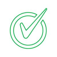 Check mark icon. Checkmark right symbol tick sign. Ok button correct circle icon. vector