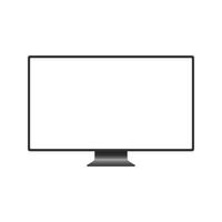 Realistic black modern thin frame display computer monitor illustration. vector