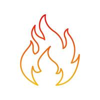 Fire, flame. Red flame in abstract style on white background. Flat fire. Modern art isolated graphic. Fire sign. Illustration vector