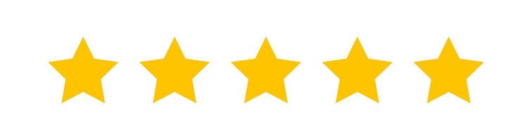 Five stars customer product rating review flat icon for apps and websites vector
