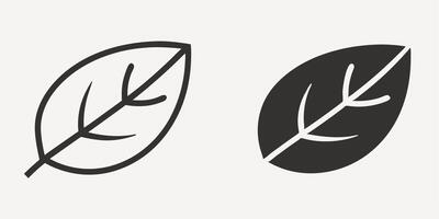 Pair of falling leaf icons with simple and clean line art. Ideal for autumn-themed designs, nature illustrations, and eco-friendly projects. vector