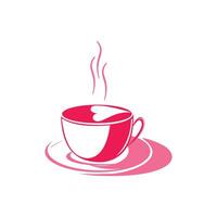 Coffee cup icon on the white background. Coffee design over white background. Silhouette of cup for coffee. Silhouette of a Coffee with line smoke vector