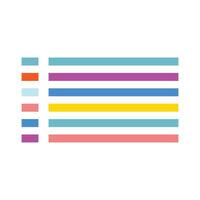 Colorful horizontal bar on white background. Bar chart icon. Flat chart related icon. Business graph icon. Flat illustration of business graph icon for web design vector