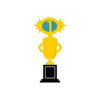 Trophy icon in flat style. Winner cup illustration. Trophy business concept. Trophy design element, symbol of victory. First place, the winner, the best. Achievement design vector