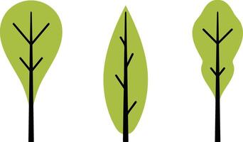 Doodle tree icon Color set clipart vector