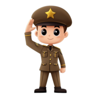 A cartoon soldier waving his hand png