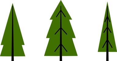 Doodle xmas tree icon Color set clipart vector