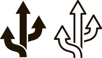 Trafic way set icon Road stencil arrow vector