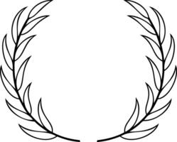 Laurel wreath iconOutline Eco clipart Branch with leaf Frame vector